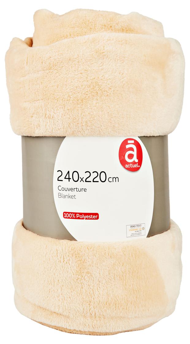 

Плед Actuel флис светло-коричневый, 220х240 см