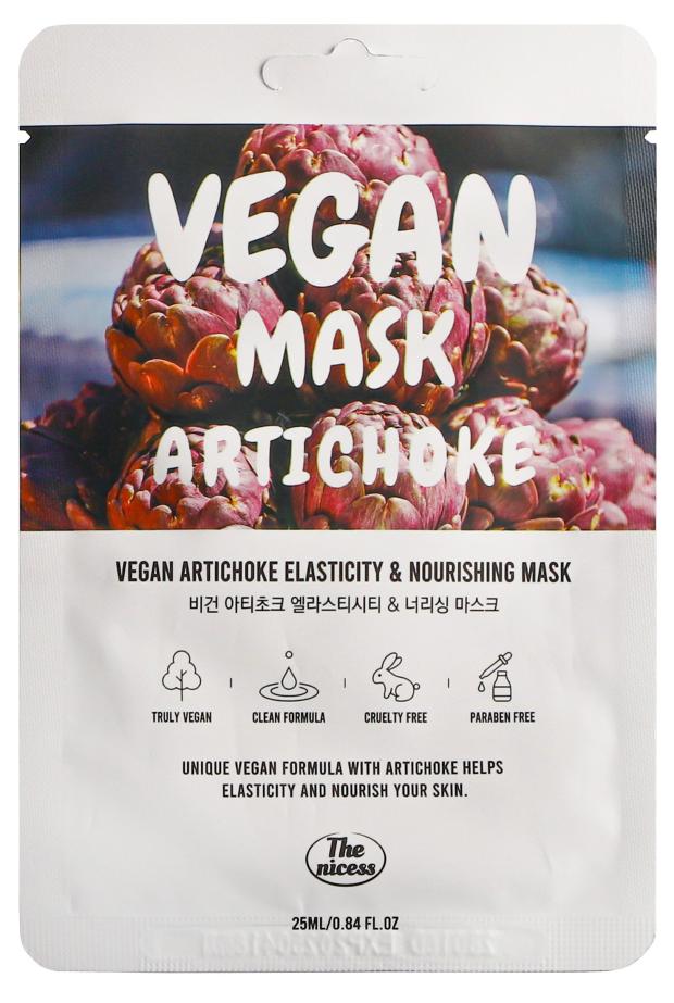 

Маска для лица The nicess Vegan упругость и питание с артишоком тканевая, 25 мл