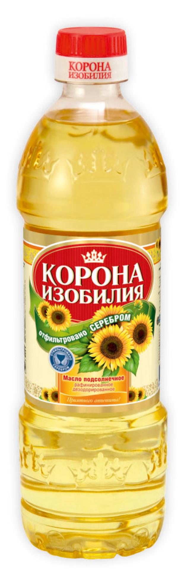Масло подсолнечное Корона изобилия рафинированное, 500 мл