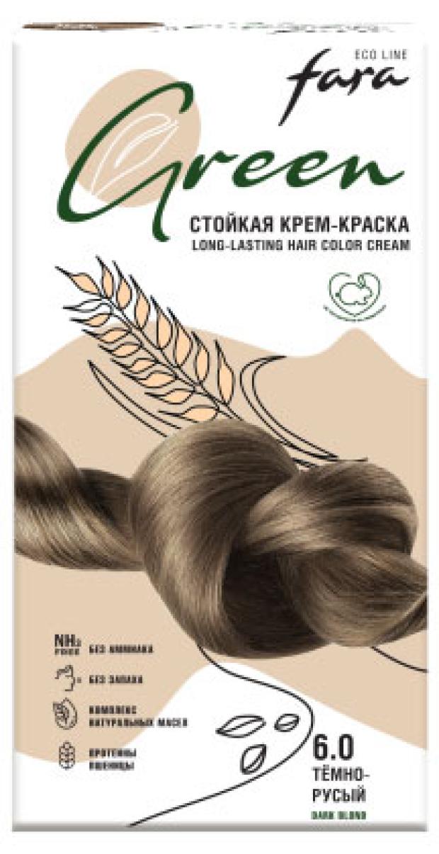 Крем-краска стойкая для волос Fara Eco Line Green 6.0 темно-русый