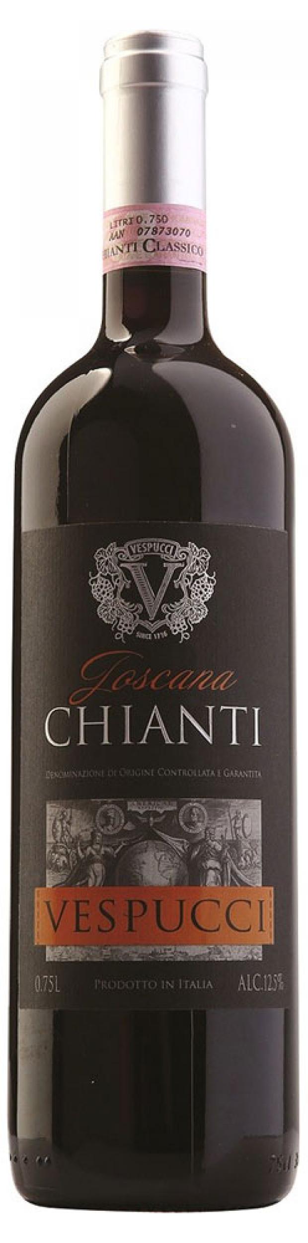 Вино Vespucci Chianti красное сухое Италия, 0,75 л вино canti merlot terre siciliane красное сухое италия 0 75 л