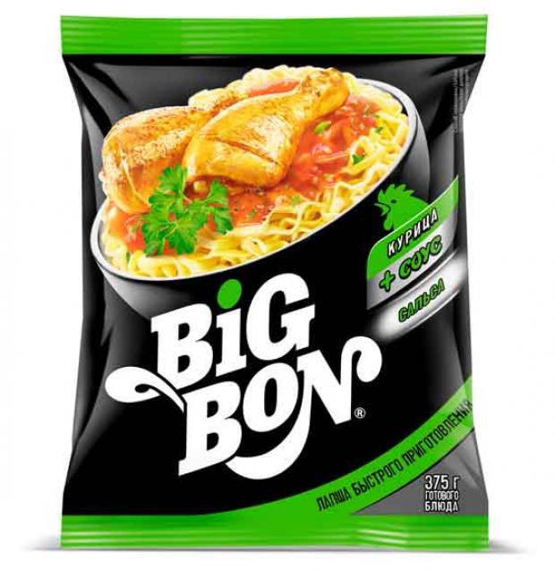 Лапша BIGBON курица с соусом Сальса, 75 г лапша big bon 110г с тушеной курицей грибами и овощами