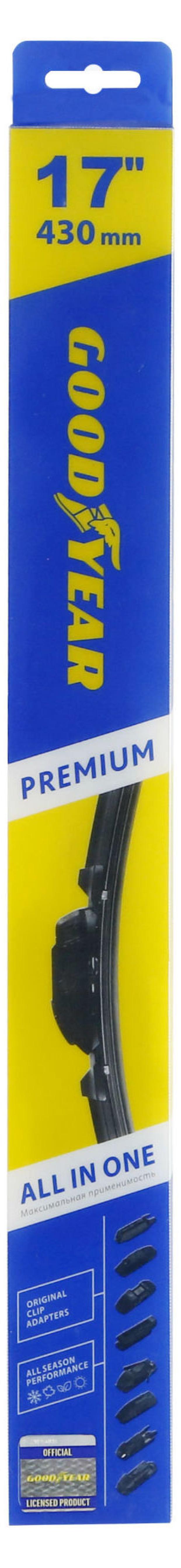 

Щетка стеклоочистителя Goodyear Premium Бескаркасная 17, 1 шт