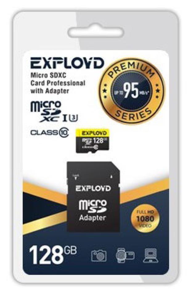 

Карта памяти Exployd MicroSDXC 128Gb class 10