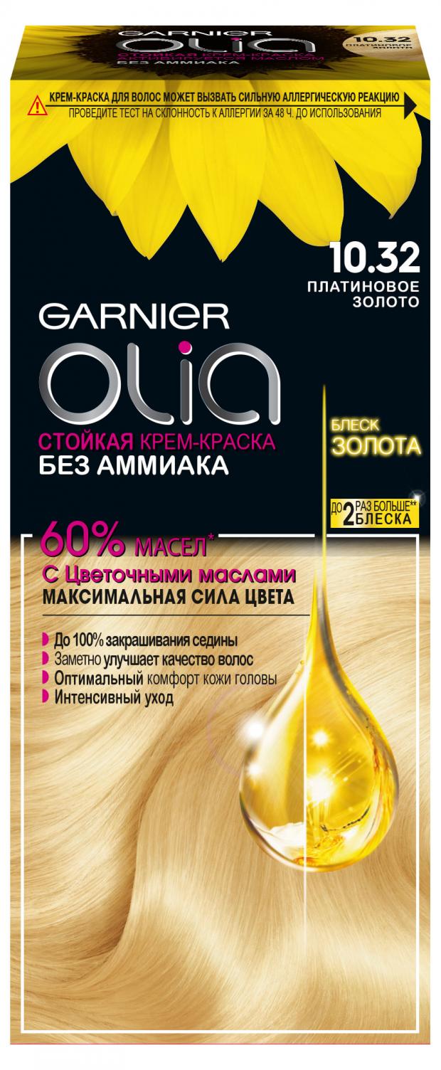 

Крем-краска для волос Garnier Olia Платиновое золото оттенок 10.32, 112 мл