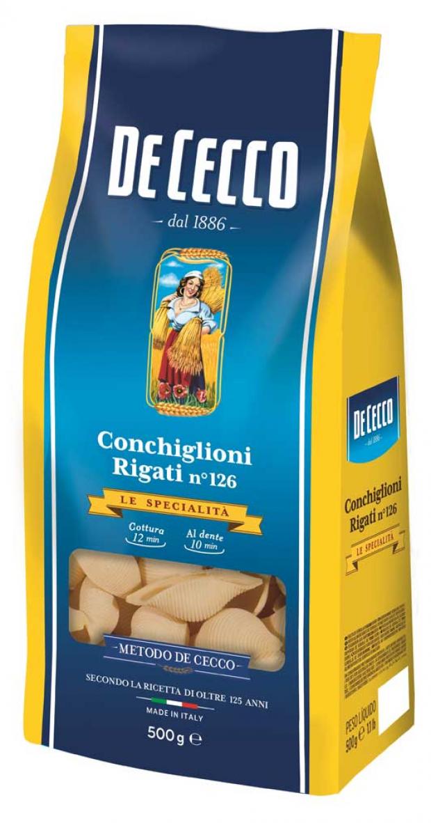 Макаронные изделия De Cecco Conchiglioni Rigati 126, 500 г