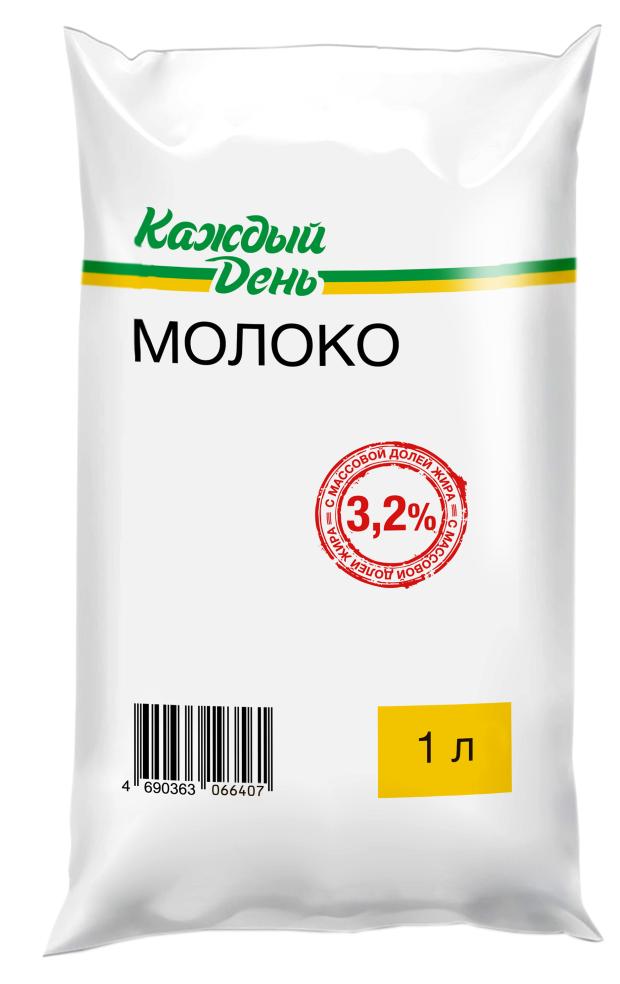 Молоко Каждый день 3,2% БЗМЖ, 1 л