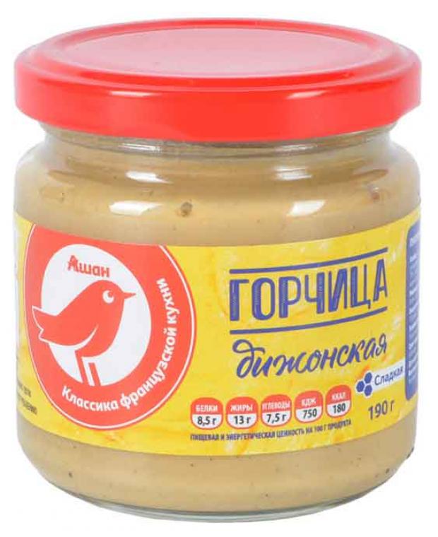 

Горчица дижонская АШАН сладкая, 190 г