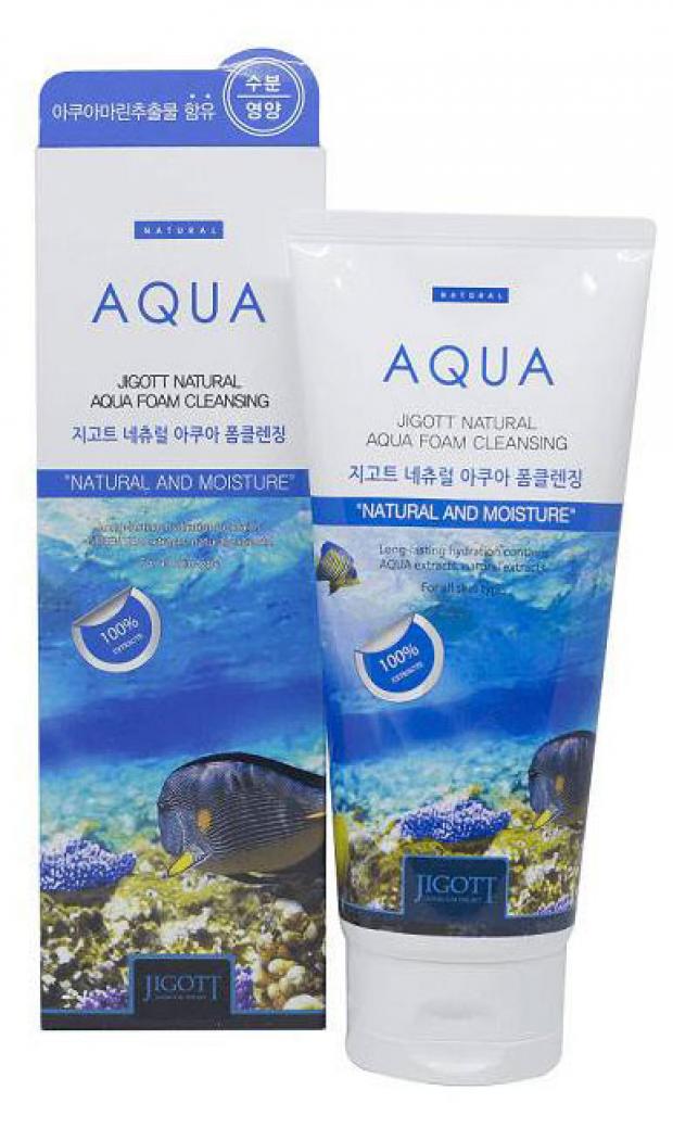 

Пенка для умывания с аквамарином Jigott Natural Aqua, 180 мл