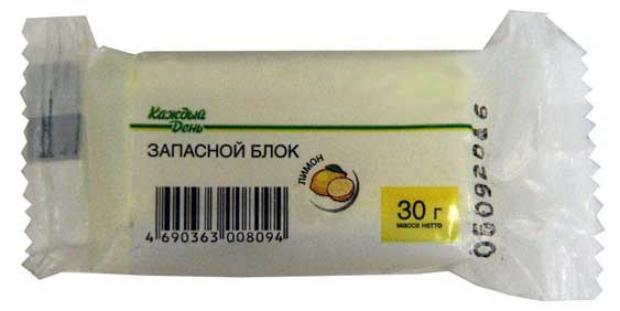 Туалетный блок подвесной Каждый день Лимон запасной блок, 30 г
