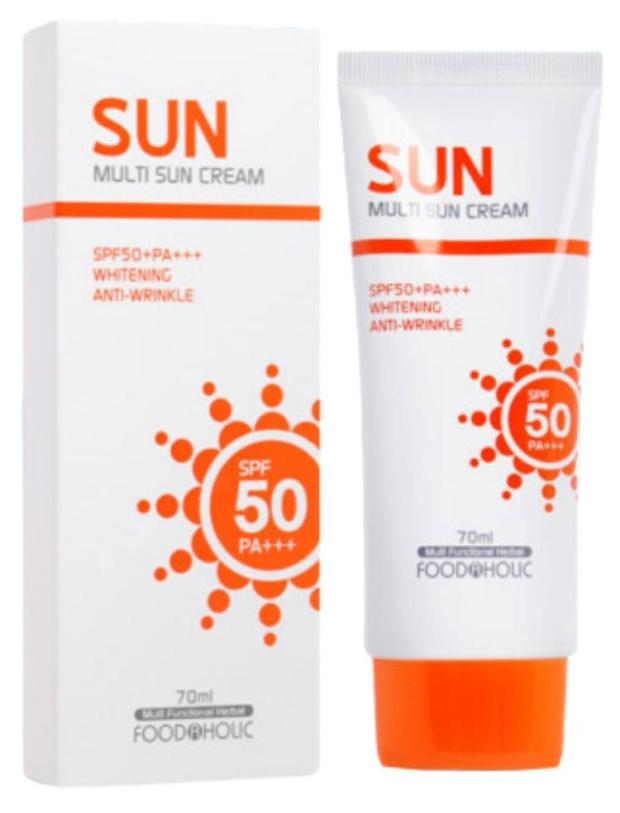 Крем для лица солнцезащитный FoodaHolic Multi Sun SPF50+ РА+++, 70 мл foodaholic крем солнцезащитный для лица multi sun cream 70 мл