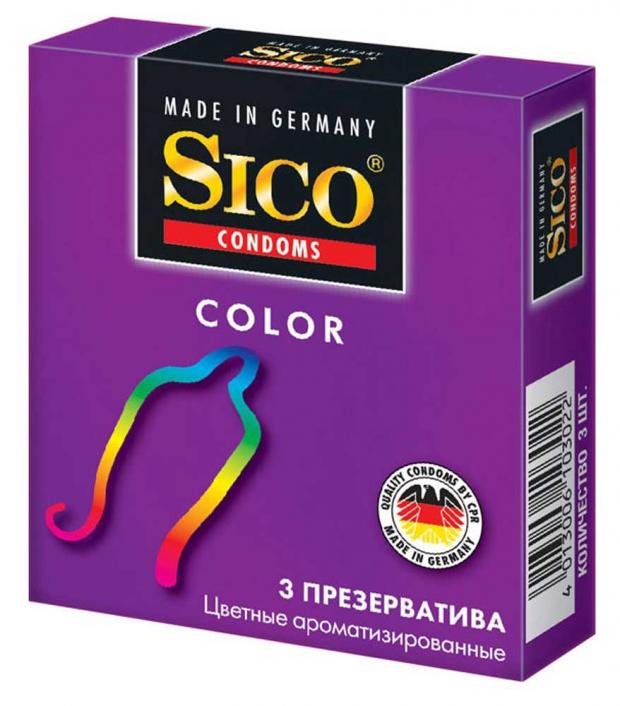 Презервативы Sico Color ароматизированные 3 шт 187₽