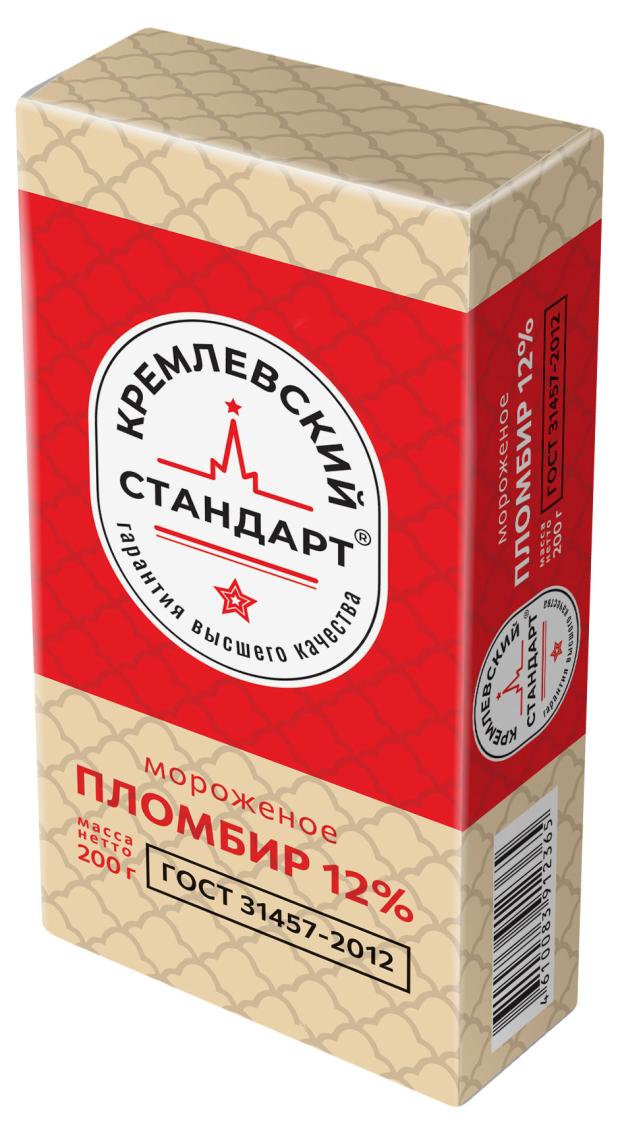 Мороженое пломбир Кремлевский Стандарт 12%, 200 г