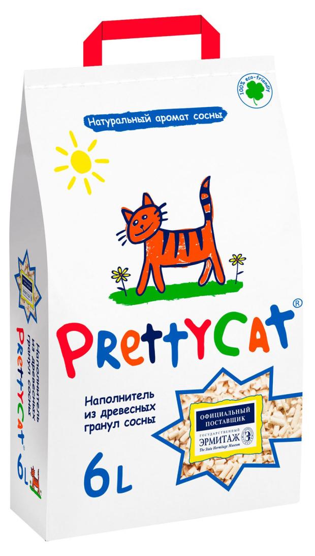 Наполнитель для кошачьего туалета PrettyCat древесный, 6 л