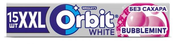 

Резинка жевательная Orbit White XXL Bubblemint без сахара, 20,4 г