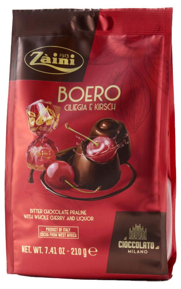 Пралине Zaini Boero из горького шоколада с вишней и ликером, 210 г