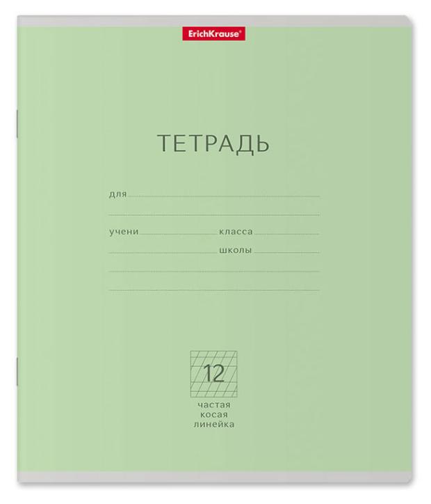 

Тетрадь ErichKrause в косую линейку зеленая, 12 л, 1 шт