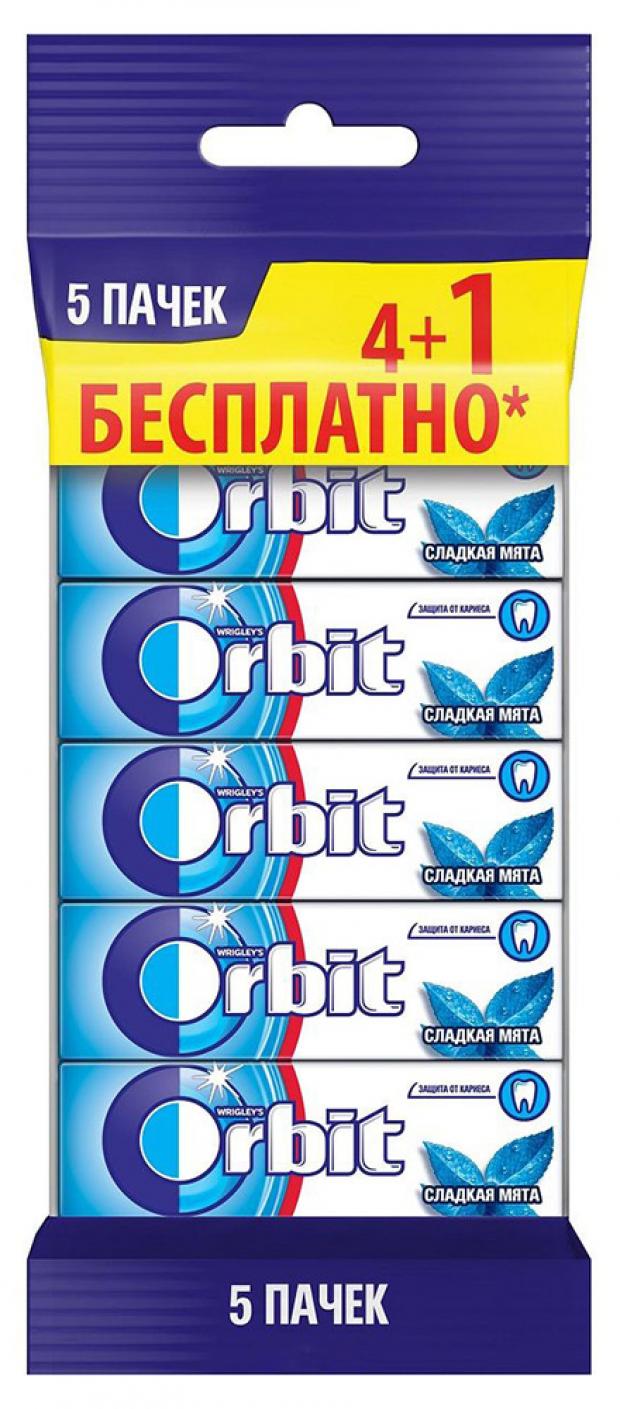 

Резинка жевательная Orbit Сладкая мята без сахара, 5х13 г