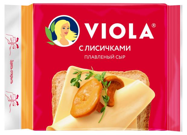Сыр плавленый Viola слайсы с лисичками БЗМЖ, 140 г