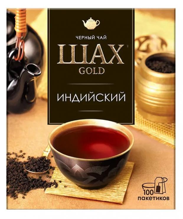 Чай черный Шах Gold индийский с пряными оттенками в пакетиках, 100 шт