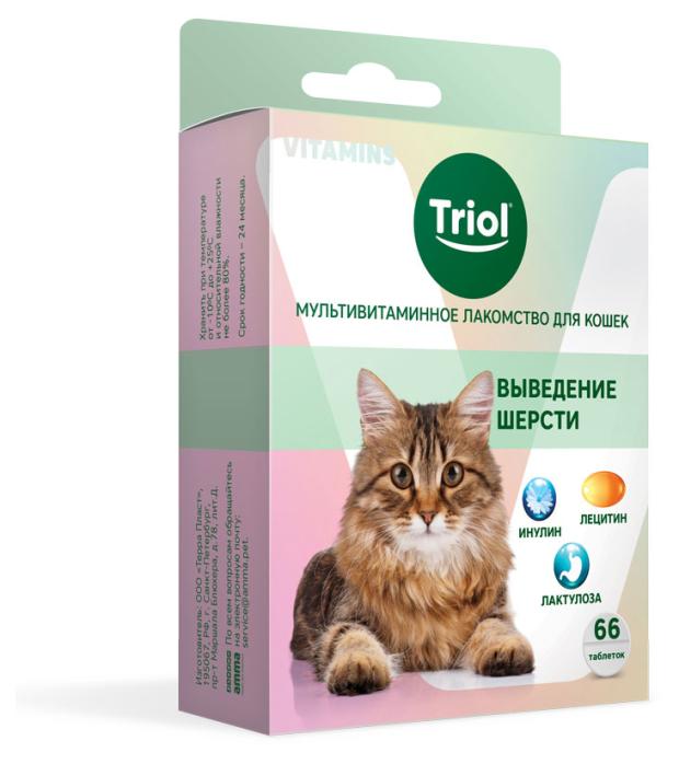 

Лакомство для кошек Triol выведение шерсти мультивитаминное, 33 г