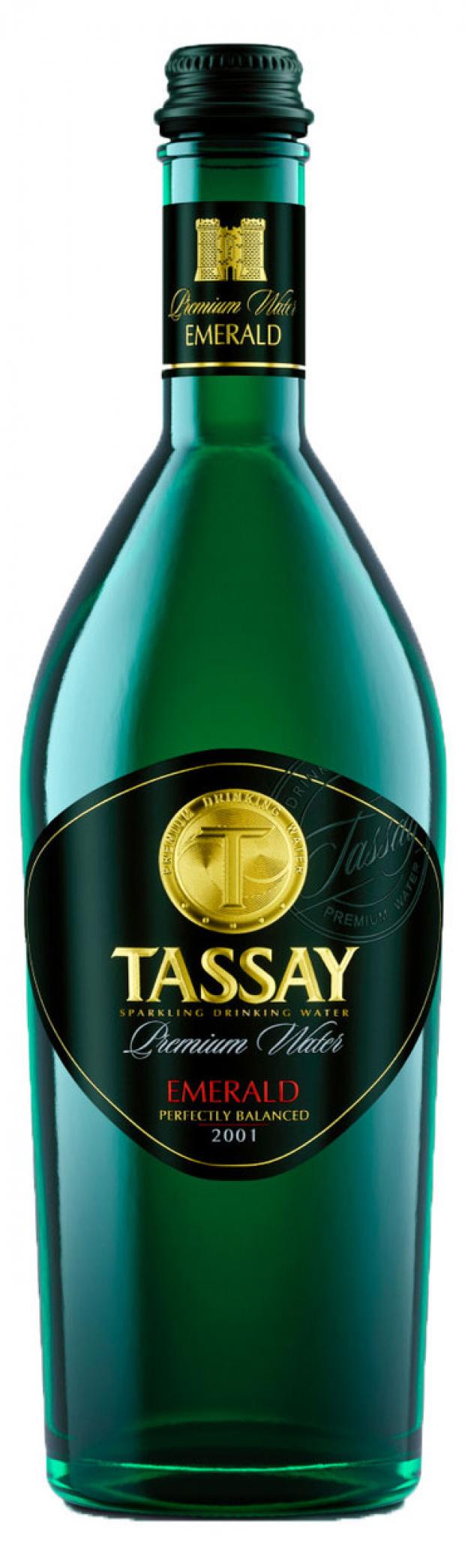 Вода питьевая TASSAY Emerald элитная газированная, 750 мл