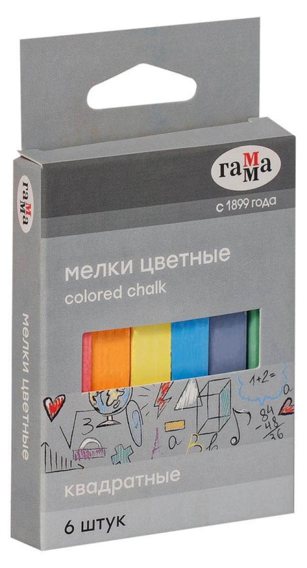 Мелки школьные Гамма цветные, 6 шт