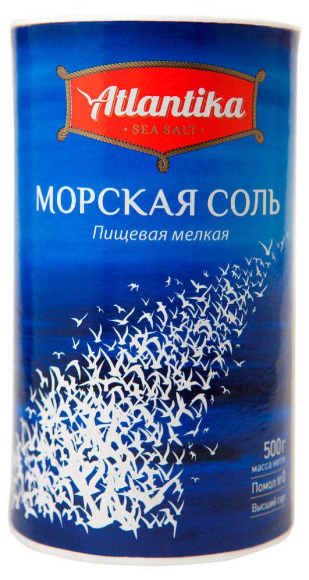 Соль пищевая Atlantika морская мелкая 500 г 102₽
