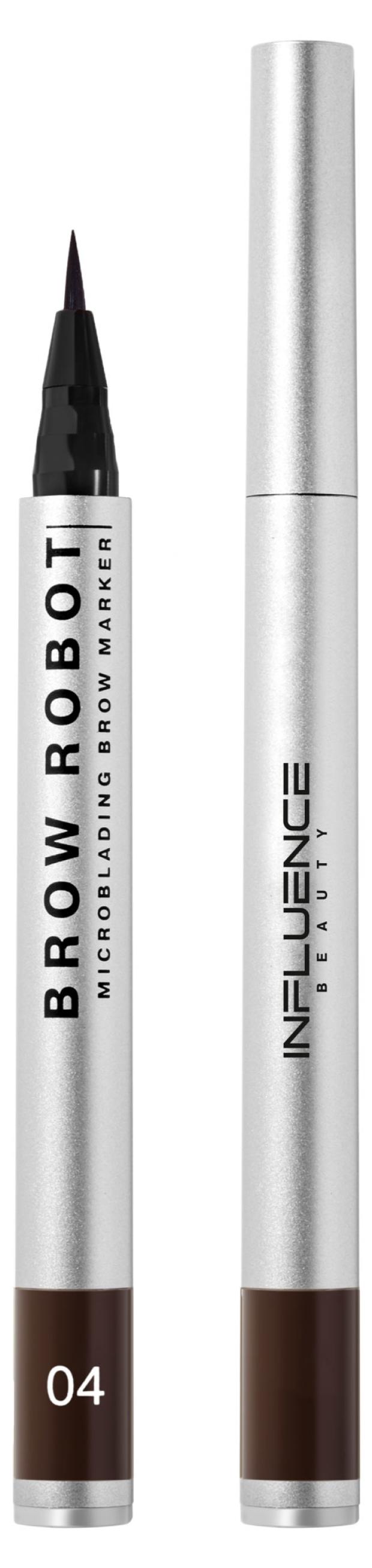 

Маркер для бровей Influence Beauty Brow Robot с тонкой кистью тон 04 темно-коричневый, 0,7 мл