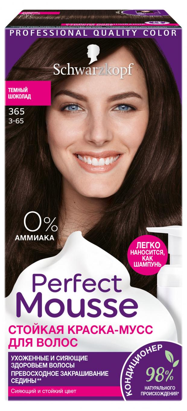 

Краска-мусс для волос Perfect Mousse Темный шоколад тон 365