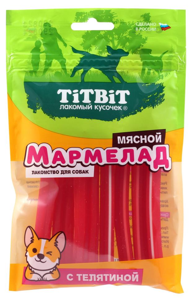 

Лакомство для собак TITBIT Мармелад мясной с телятиной, 120 г