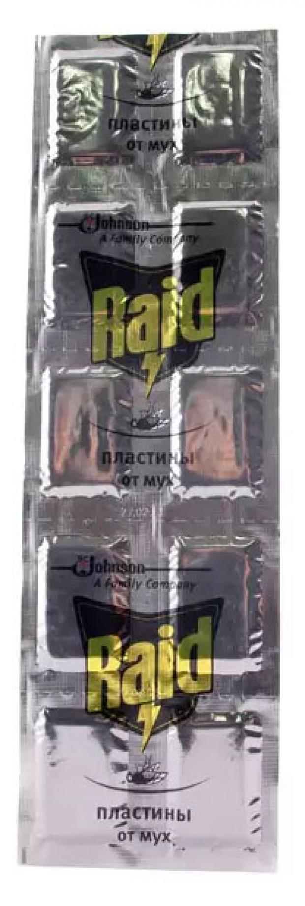 Пластины от мух Raid, 10 шт