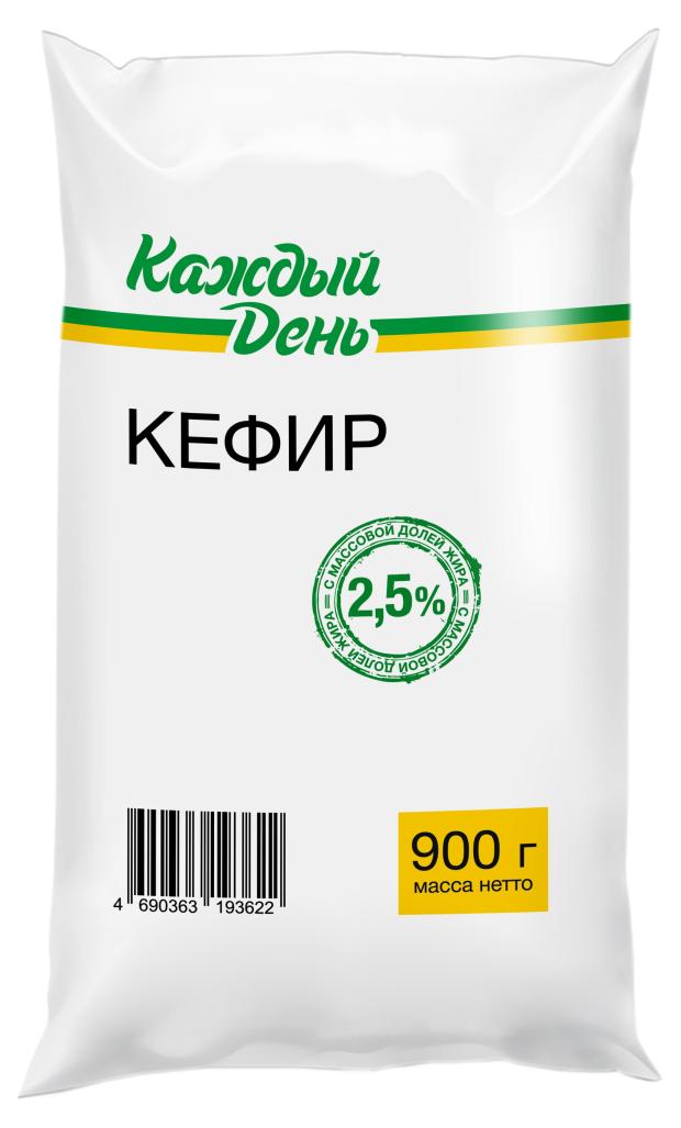Кефир Каждый день 2,5% БЗМЖ, 900 мл