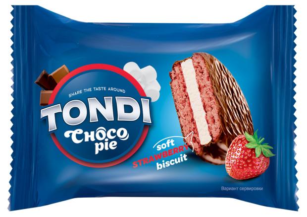 

Печенье Tondi Choco Pie бисквитное с клубникой, 30 г