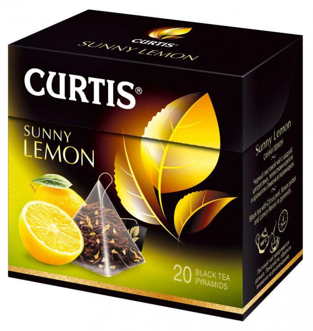 Чай черный Curtis Sunny Lemon ароматизированный в пирамидках, 20х2.9 г