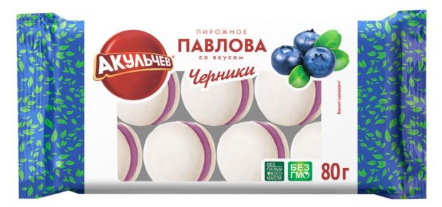 

Мини-пирожное «Акульчев» Павлова со вкусом черники, 80 г