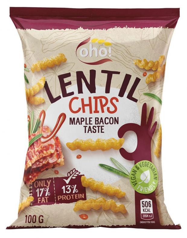 

Чипсы Oho! Lentil из красной чечевицы бекон, 100 г