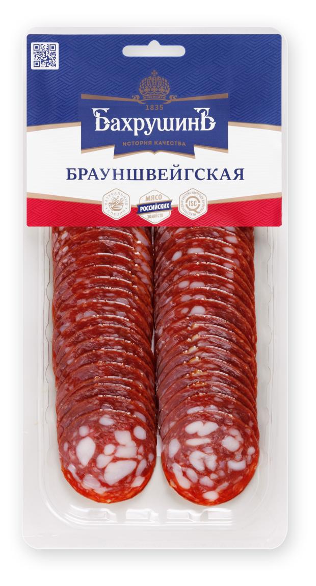 

Колбаса сырокопченая БахрушинЪ Брауншвейгская нарезка, 100 г
