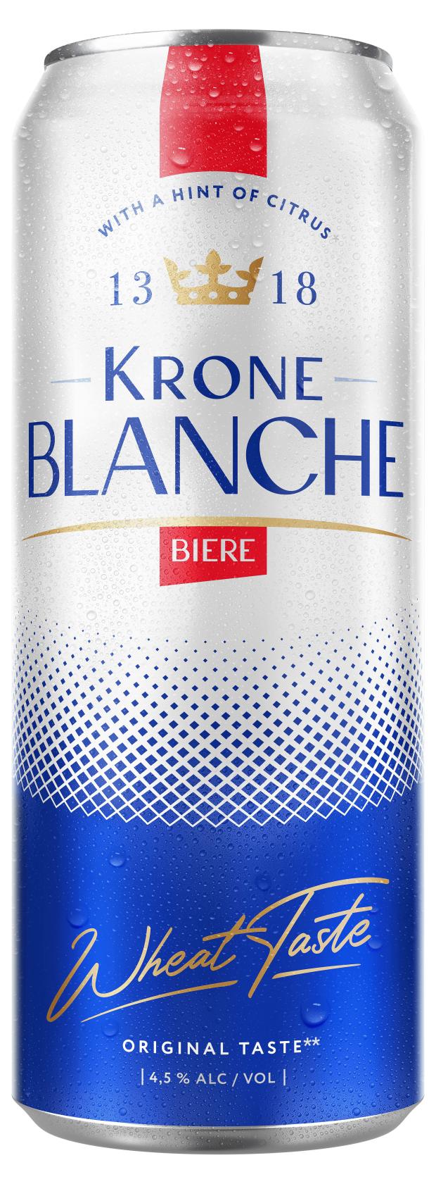 Пивной напиток Krone Blanche Biere пастеризованный, 450 мл пивной напиток бочкарев пастеризованный светлый 4 3% 1 2 л