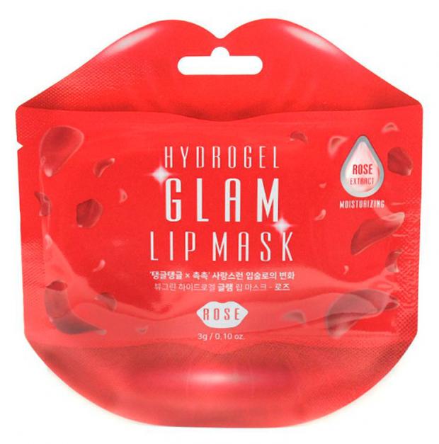 Патчи для губ Beauugreen Hydrogel Glam Lip Mask Rose с розой, 1 шт