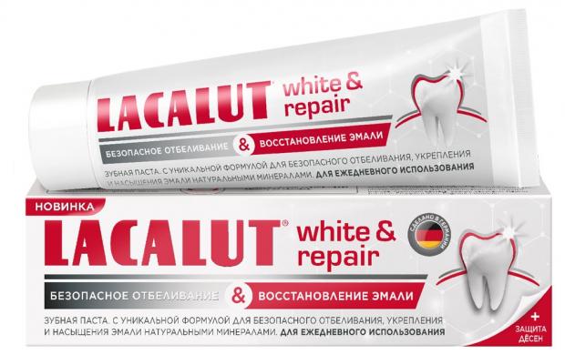 Зубная паста Lacalut White&repair, 75 мл паста зубная lacalut aktiv защита десен и укрепление эмали 75мл