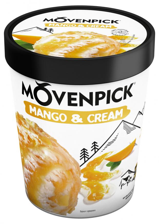 

Мороженое пломбир Movenpick Mango&Cream с манговым наполнителем и кусочками манго, 281 г