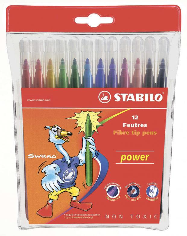 

Фломастеры Stabilo Power, 12 цветов