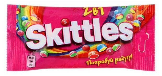 Конфеты жевательные Skittles 2в1, 38 г