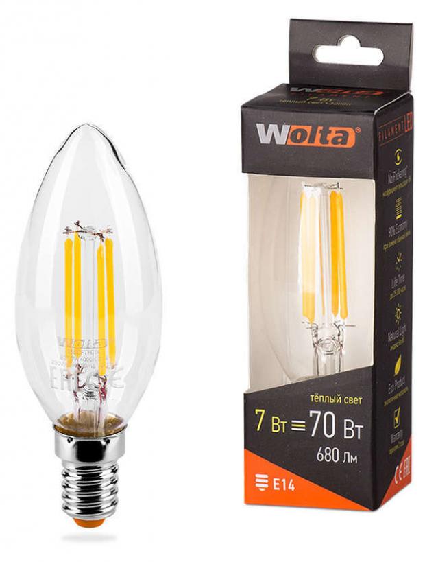 Лампа светодиодная WOLTA LED 7-70W E14 теплый свет