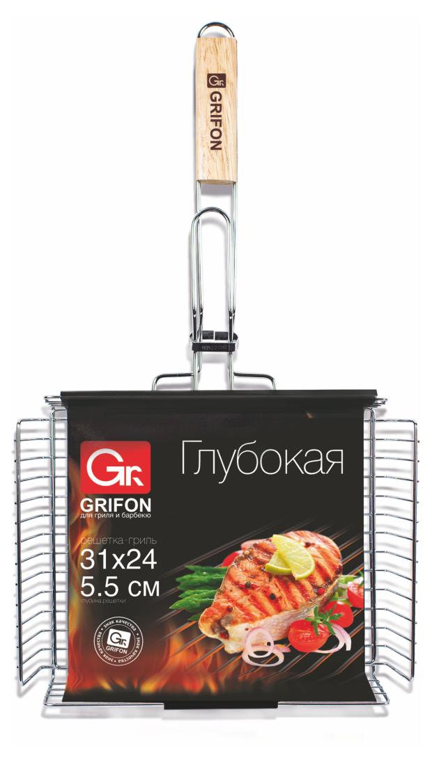 цена Решетка-гриль Grifon Глубокая, 31х24х5,5 см