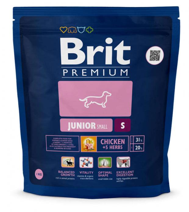 

Корм для молодых собак маленьких пород Brit Premium Junior, 1 кг