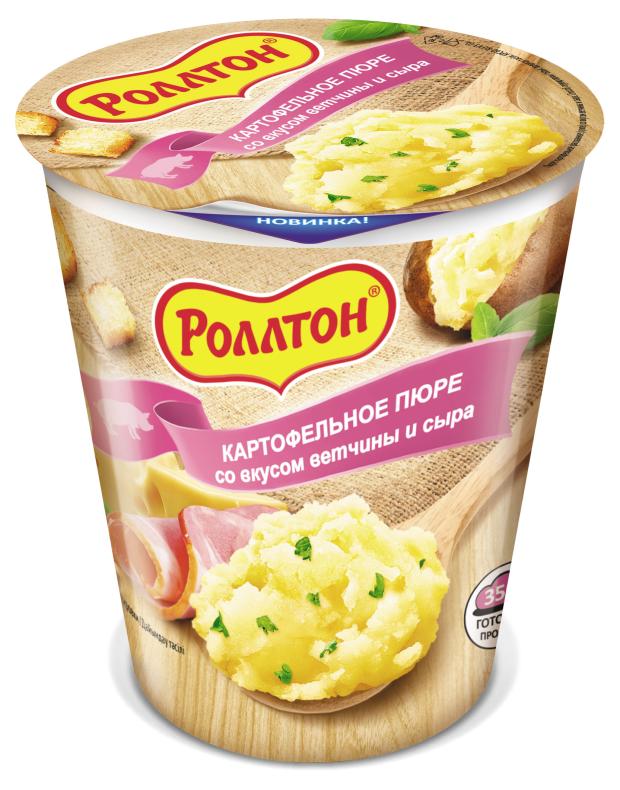 

Пюре картофельное Роллтон со вкусом ветчины и сыра, 55 г