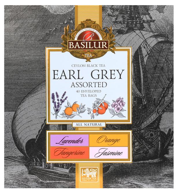 Чайное ассорти Basilur Эрл Грей, 40 пакетиков чай черный basilur earl grey листовой с бергамотом 100 г