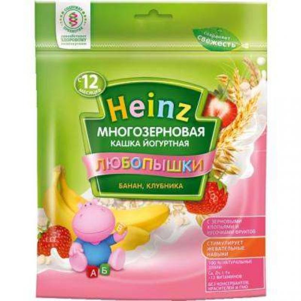 

Каша молочная Heinz Любопышки многозерновая йогуртная банан клубника с 12 мес., 200 г